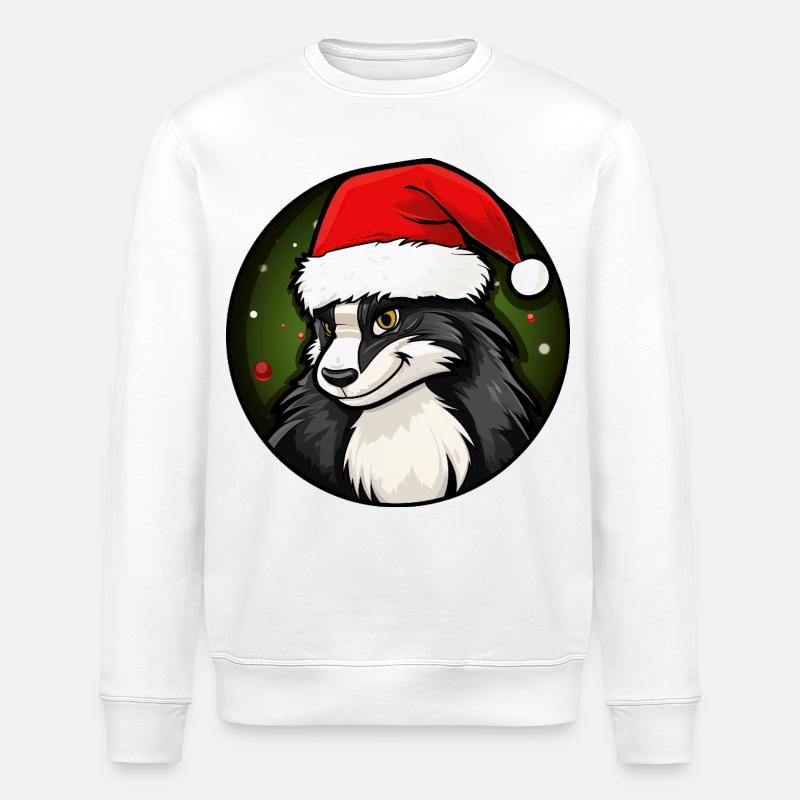 Stinktier Weihnachtsmann - Stanley/Stella Unisex Bio-Sweatshirt ROLLER - Weiß