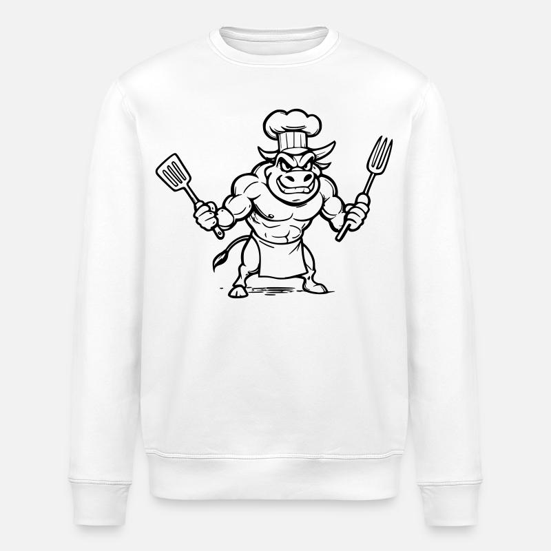 Taurus chef - Stanley/Stella ROLLER Unisex Organic Sweatshirt - white