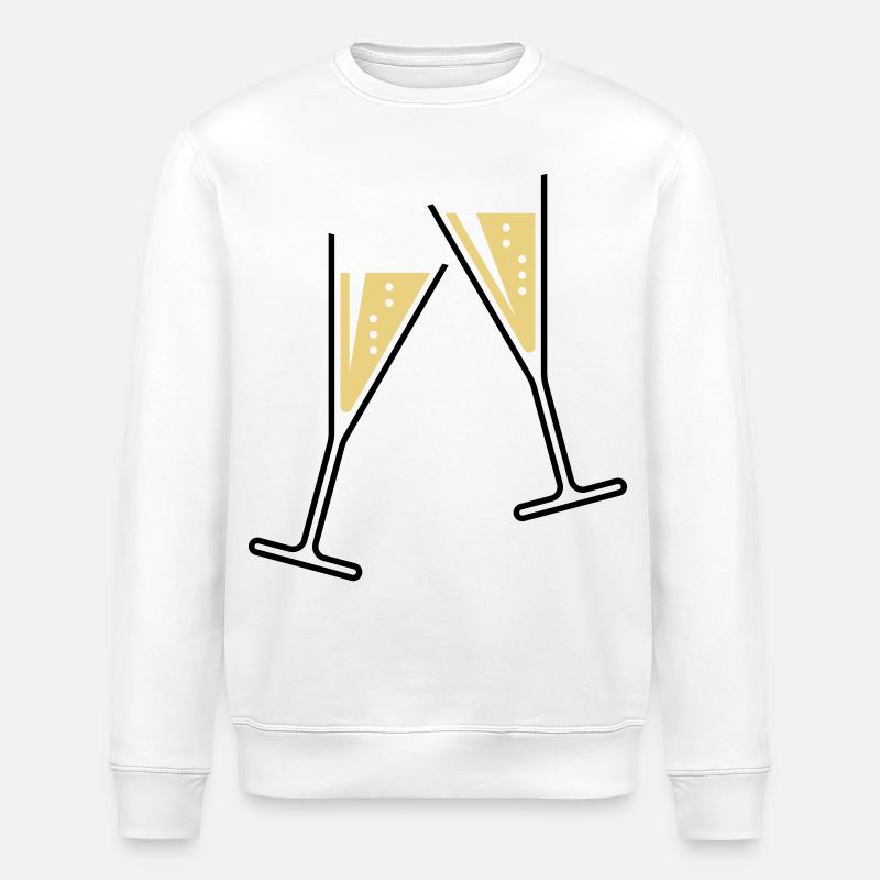 2 Sektgläser (Sekt / Trichter / Offen / 2C) - Sweat bio ROLLER Stanley/Stella Unisexe - blanc