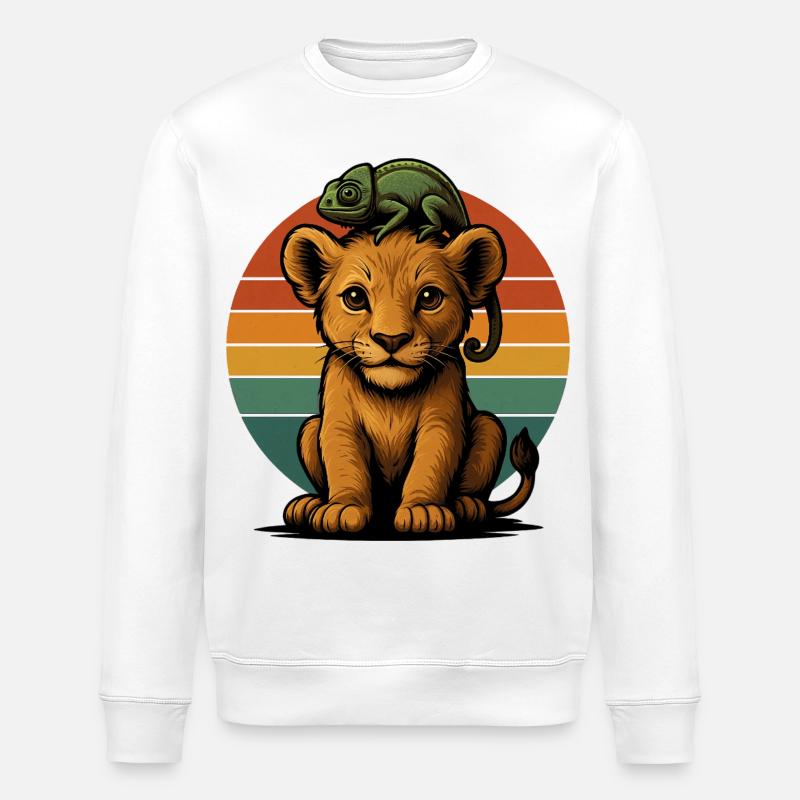 Léon Jeune Caméléon - Sweat bio ROLLER Stanley/Stella Unisexe - blanc