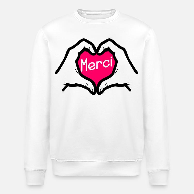 Danke, Herz - Stanley/Stella Unisex Bio-Sweatshirt ROLLER - Weiß