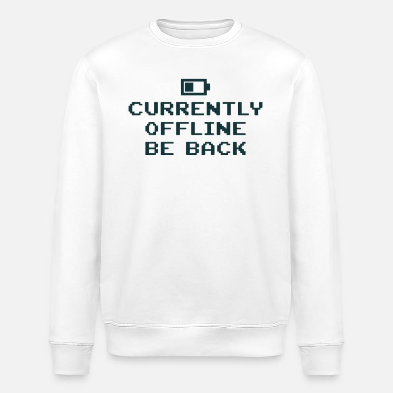Currently Offline Be Back Akku leer - Stanley/Stella Unisex Bio-Sweatshirt ROLLER - Weiß