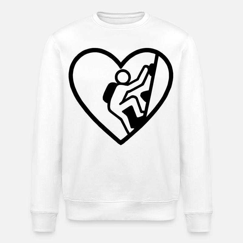 Escalade de cœur – Passion verticale - Sweat bio ROLLER Stanley/Stella Unisexe - blanc