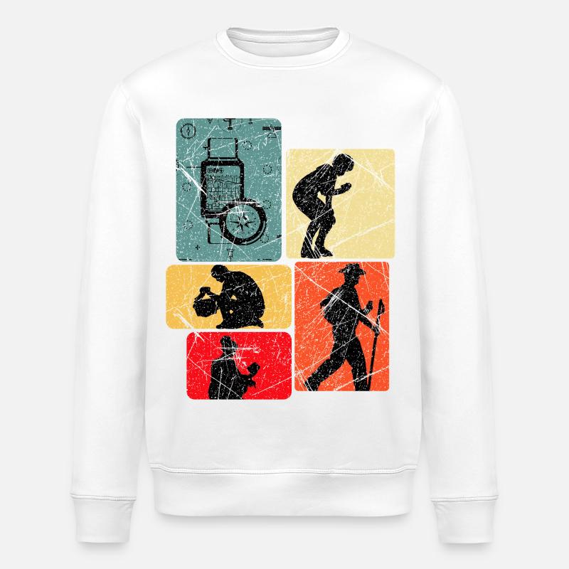 Explorer Design: Expeditions & Compass - Stanley/Stella ROLLER Unisex Organic Sweatshirt - white