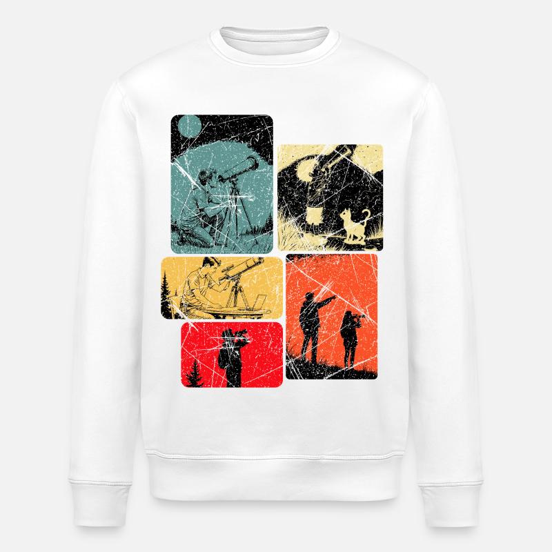 Vierfarbige Sternbeobachtung Collage - Stanley/Stella Unisex Bio-Sweatshirt ROLLER - Weiß
