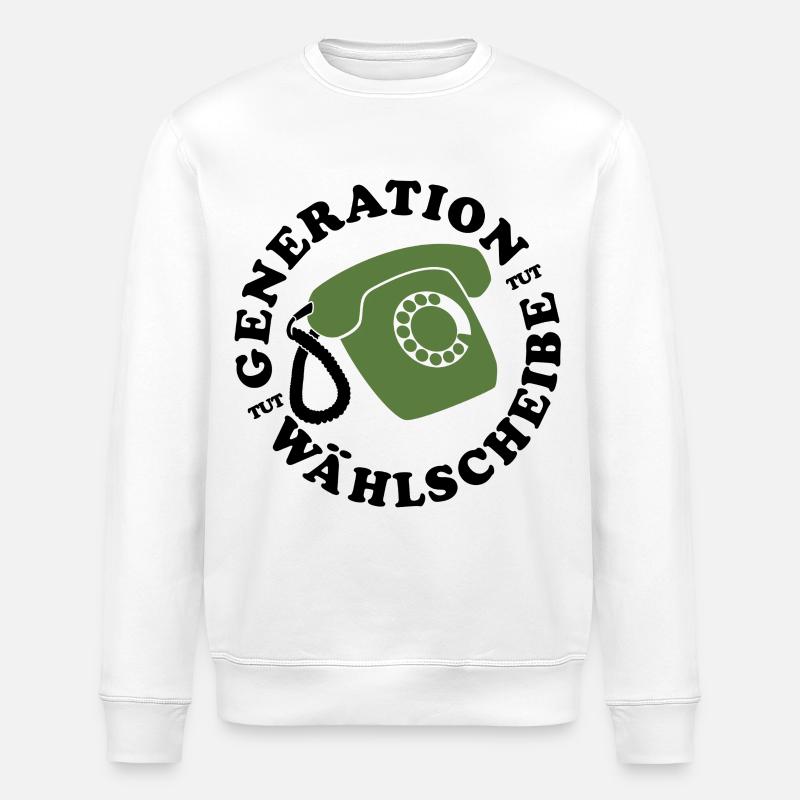 Generation Wählscheibe Festnetz Telefon - Stanley/Stella Unisex Bio-Sweatshirt ROLLER - Weiß