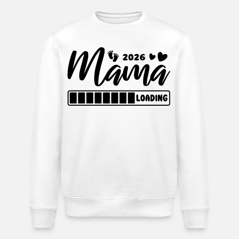 Mama 2026 loading - Schwangerschaft - Geschenk - Stanley/Stella Unisex Bio-Sweatshirt ROLLER - Weiß