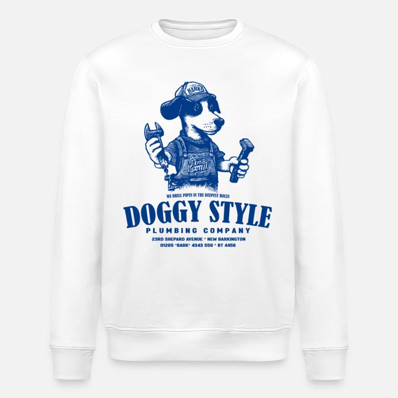 Doggy Style Klempner Service - Stanley/Stella Unisex Bio-Sweatshirt ROLLER - Weiß