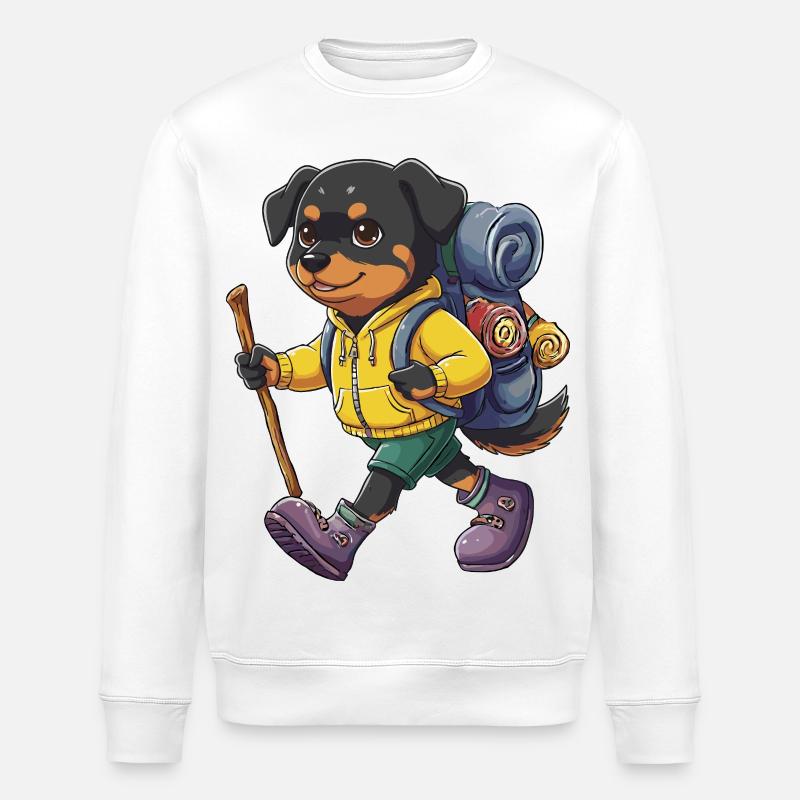 Rottweiler Randonnée Camping Aventure Backpacker - Sweat bio ROLLER Stanley/Stella Unisexe - blanc