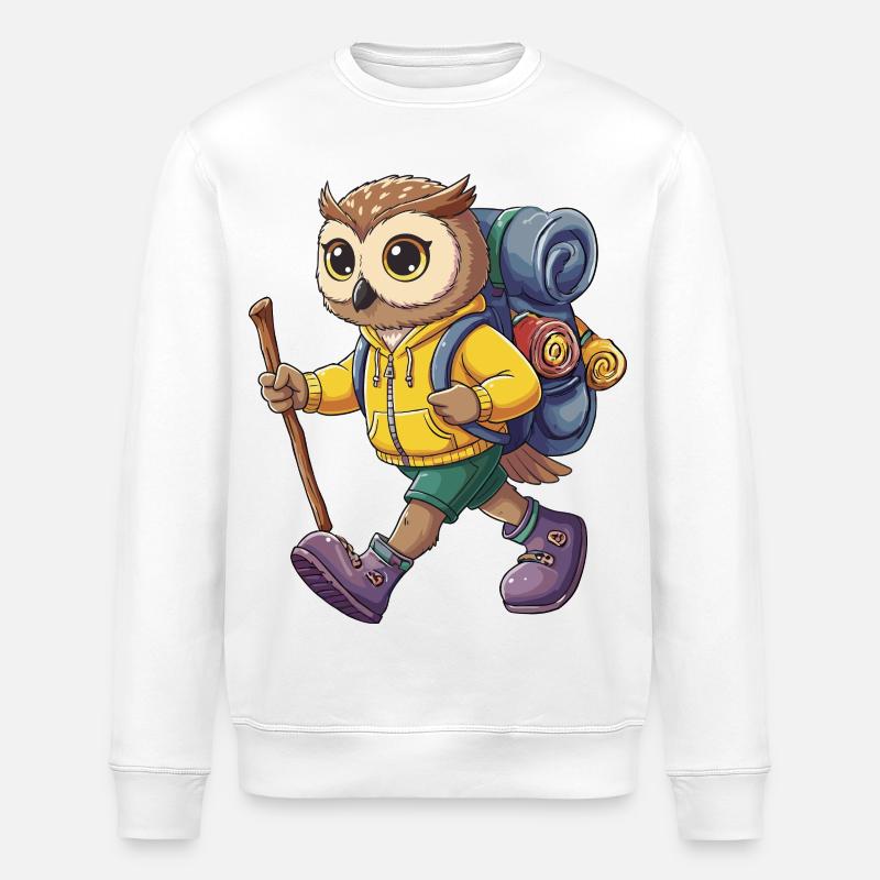 Petite chouette Randonnée Camping Aventure Backpacker - Sweat bio ROLLER Stanley/Stella Unisexe - blanc