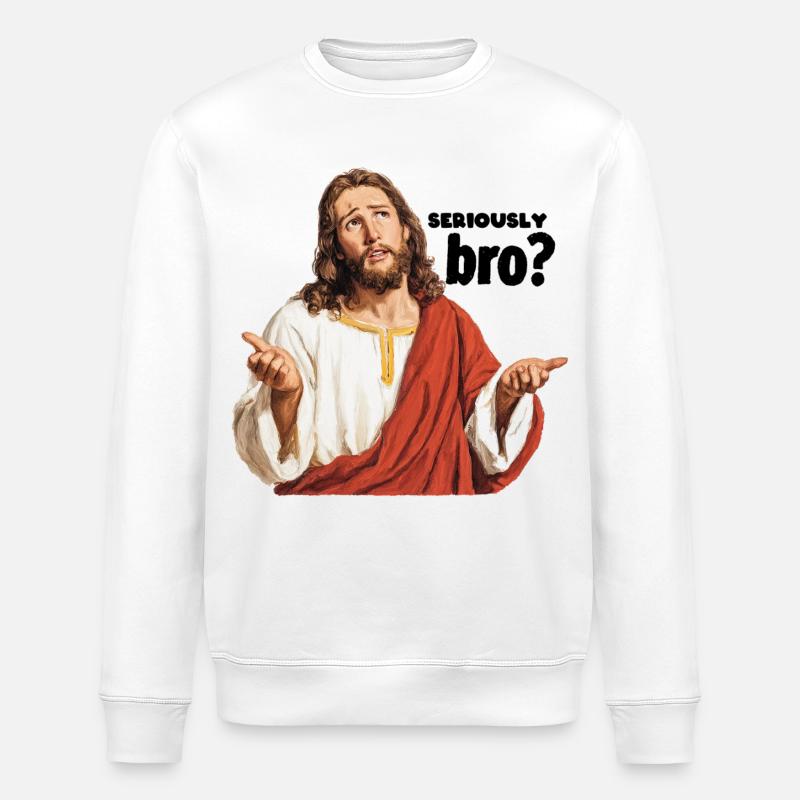 Ernsthaft bro - Stanley/Stella Unisex Bio-Sweatshirt ROLLER - Weiß