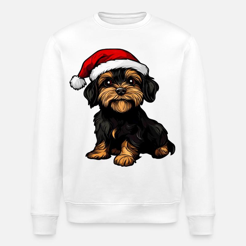 Hund Weihnachtsmann - Stanley/Stella Unisex Bio-Sweatshirt ROLLER - Weiß