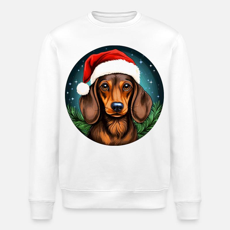 Dackel Christmas - Stanley/Stella Unisex Bio-Sweatshirt ROLLER - Weiß