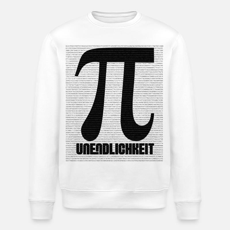 Pi Sign from Number Pattern - Stanley/Stella ROLLER Unisex Organic Sweatshirt - white