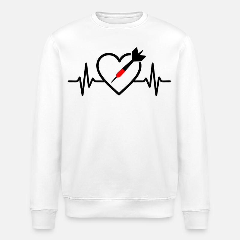 Herz Darts – Leidenschaft Präzision - Stanley/Stella Unisex Bio-Sweatshirt ROLLER - Weiß