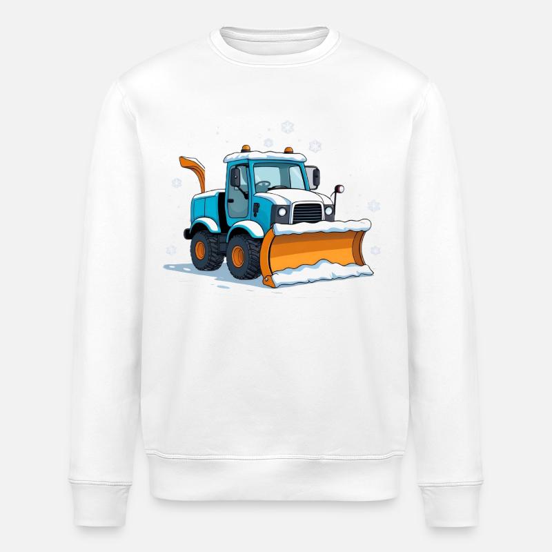 Chasse-neige de dessins animés bleus - Sweat bio ROLLER Stanley/Stella Unisexe - blanc