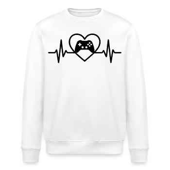 Herz Gaming – Controller Stil Gamer - Stanley/Stella Unisex Bio-Sweatshirt ROLLER - Weiß - Vorne - Nik (191cm)