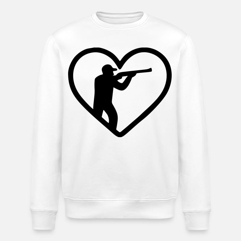 Jagdherz – Jäger-Silhouette - Stanley/Stella Unisex Bio-Sweatshirt ROLLER - Weiß