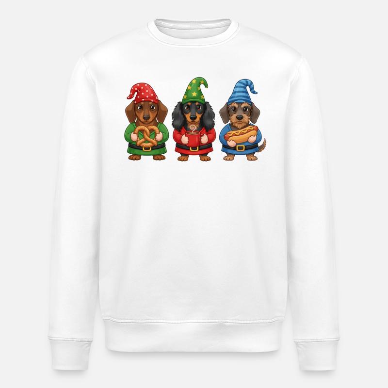 Dackel Merry Christmas Cooles Weihnachtsgeschenk - Stanley/Stella Unisex Bio-Sweatshirt ROLLER - Weiß