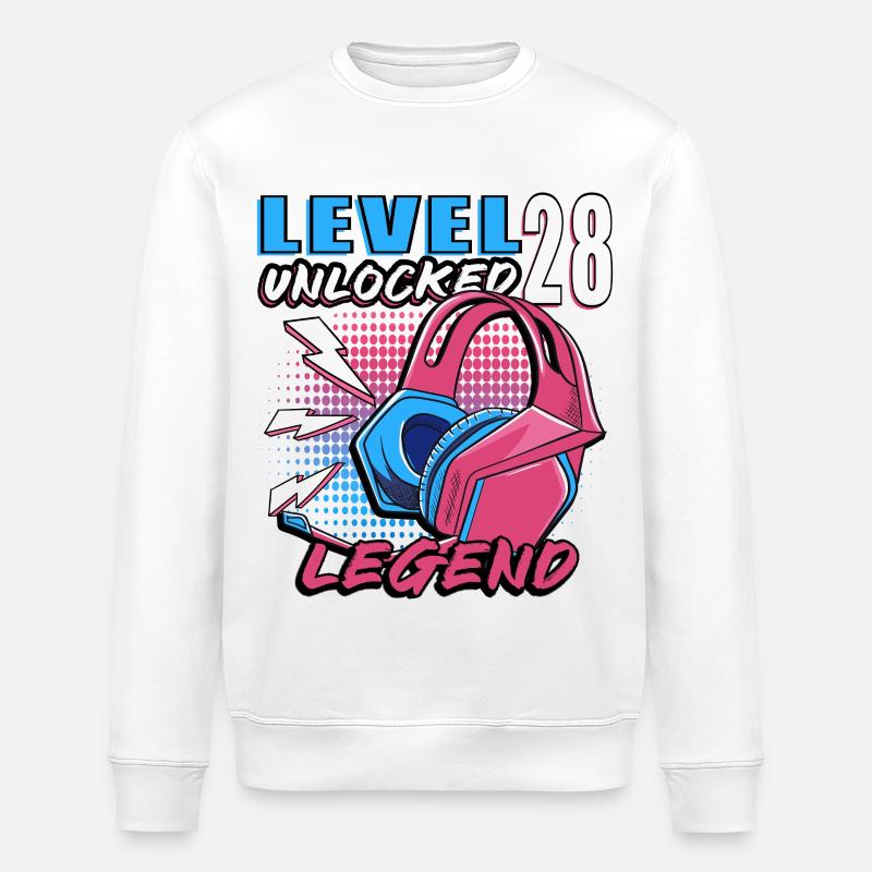 Level 28 Unlocked Legend - Stanley/Stella Unisex Bio-Sweatshirt ROLLER - Weiß