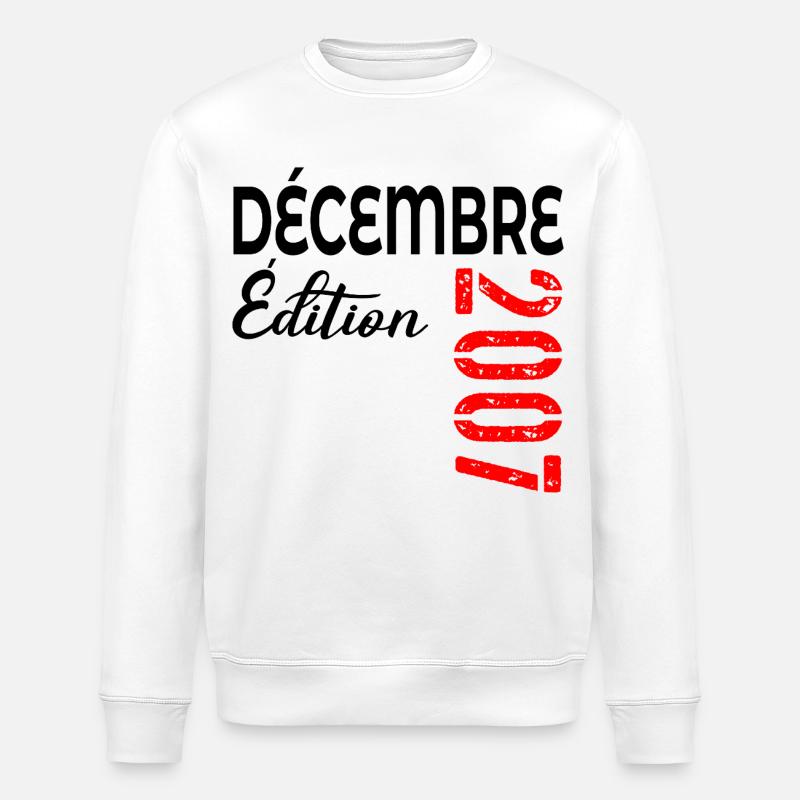 Dezember 2007, 18-jähriges Jubiläum - Stanley/Stella Unisex Bio-Sweatshirt ROLLER - Weiß