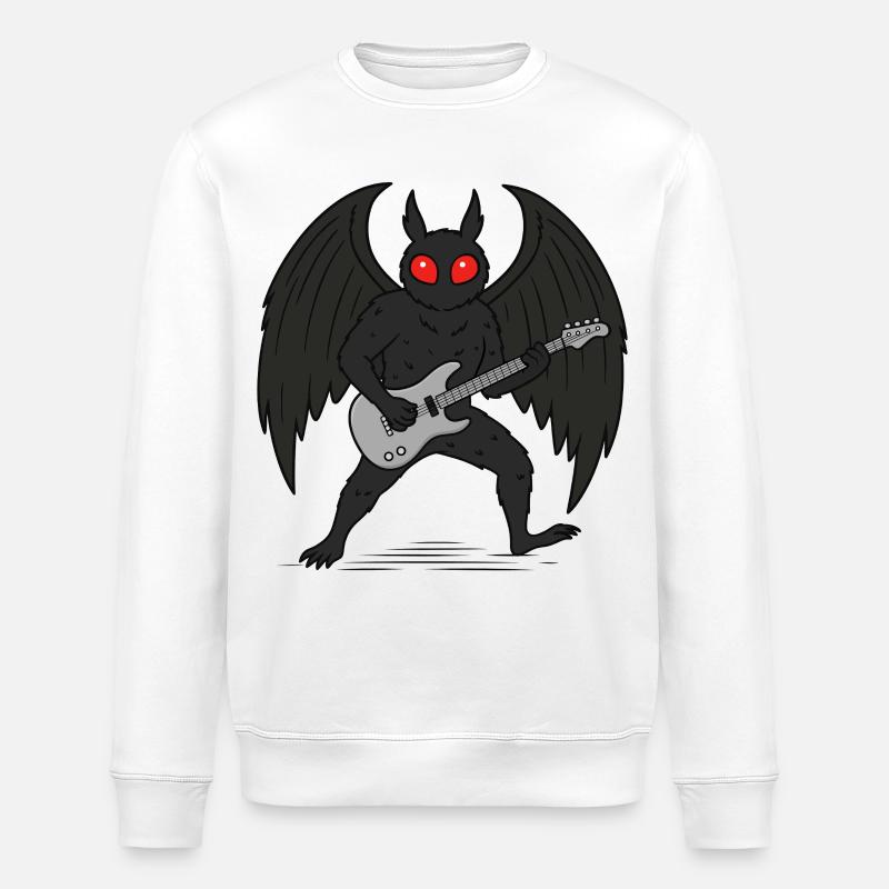 Mothman Rock Guitar Cryptid - Stanley/Stella Unisex Bio-Sweatshirt ROLLER - Weiß