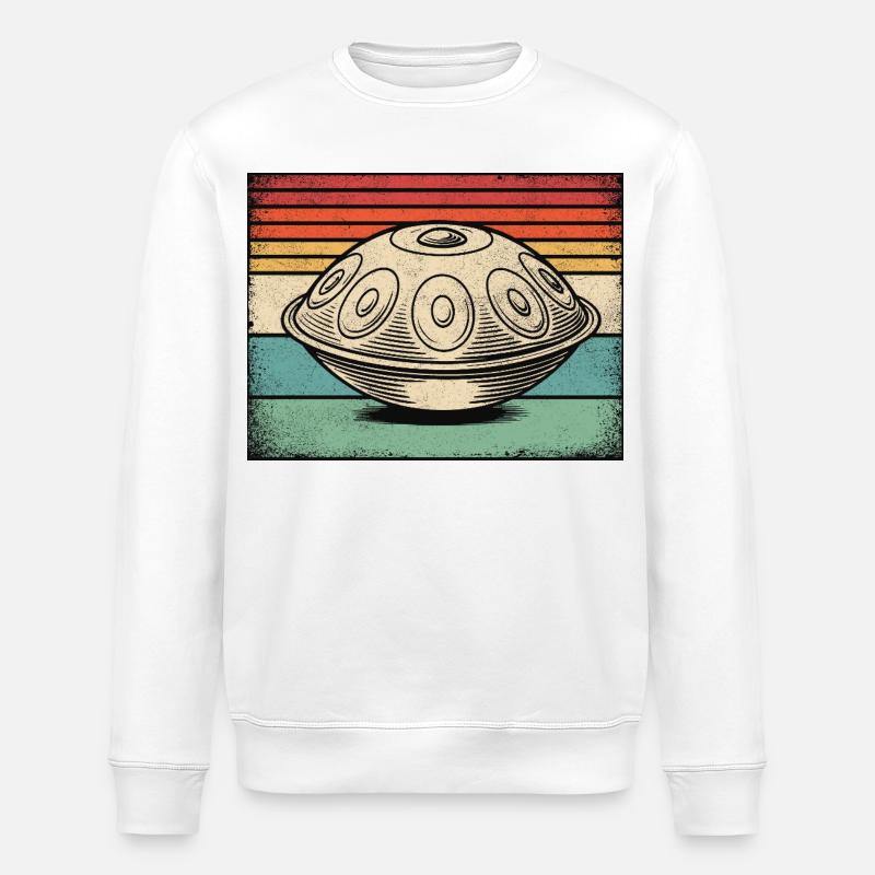 Handpan Hang Drum Retro - Stanley/Stella Unisex Bio-Sweatshirt ROLLER - Weiß