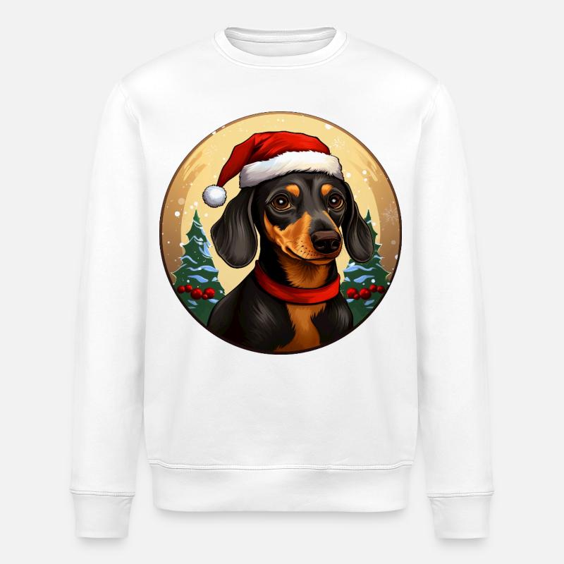 Dackel Christmas - Stanley/Stella Unisex Bio-Sweatshirt ROLLER - Weiß