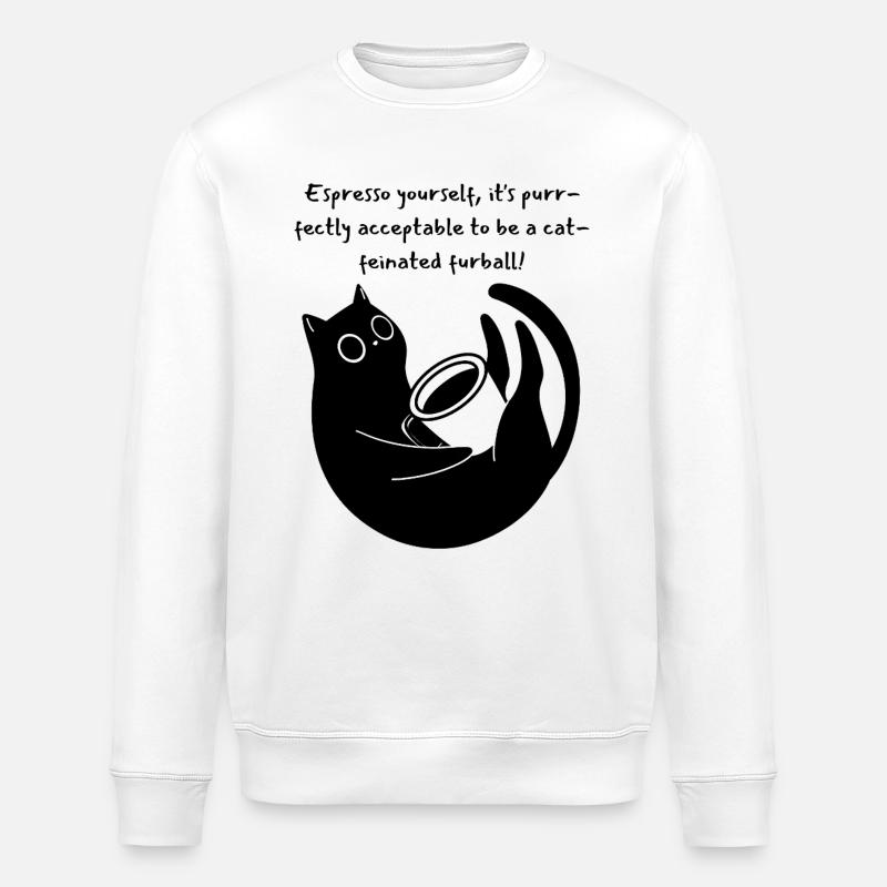 Espresso Yourself, It's Purry Acceptable - Stanley/Stella Unisex Bio-Sweatshirt ROLLER - Weiß