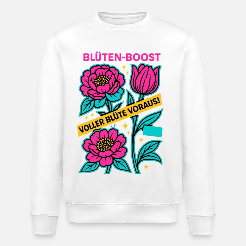 Blossom Boost, Spring Power, Blossom Ahead - Stanley/Stella ROLLER Unisex Organic Sweatshirt - white