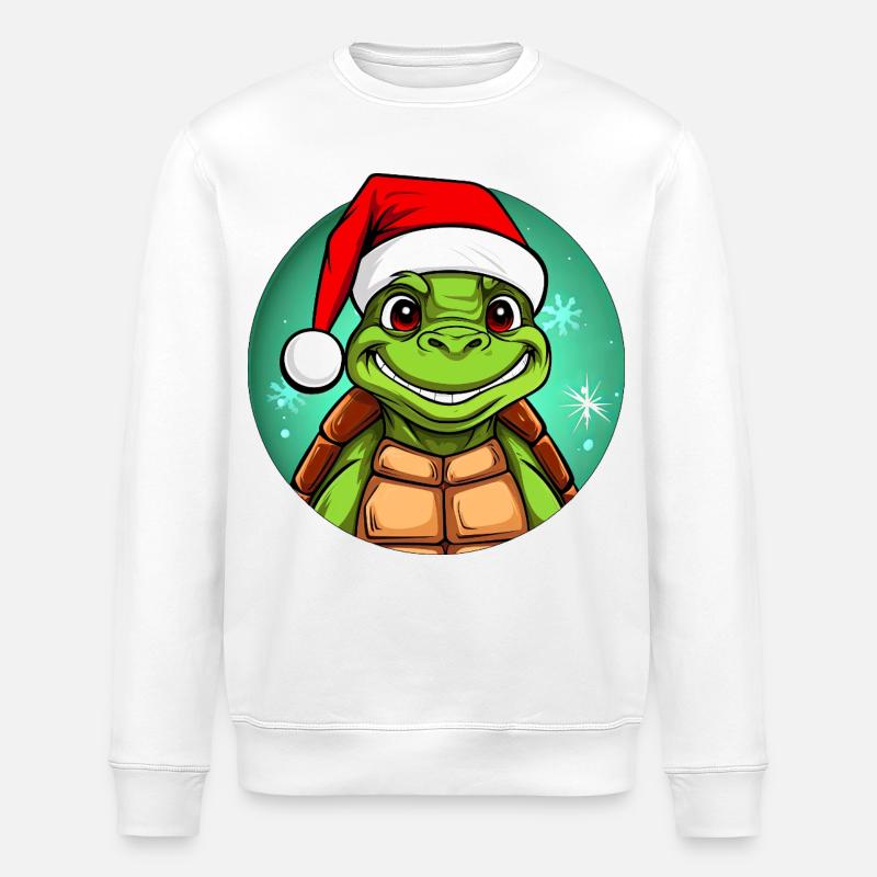 Weihnachtsmann Schildkröte - Stanley/Stella Unisex Bio-Sweatshirt ROLLER - Weiß