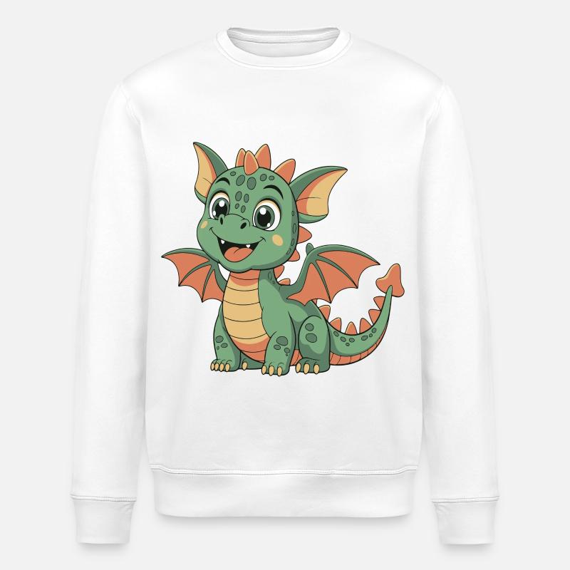 Süßer kleiner Drache - Stanley/Stella Unisex Bio-Sweatshirt ROLLER - Weiß