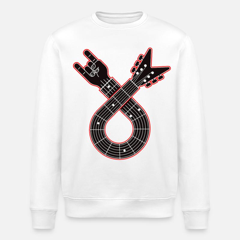 Gitarrenschleife mit Fingerhörnern - Stanley/Stella Unisex Bio-Sweatshirt ROLLER - Weiß