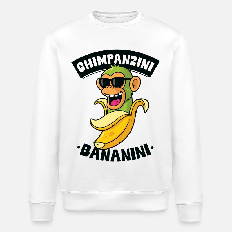 Chimpanzini Bananini - Stanley/Stella ROLLER Unisex Organic Sweatshirt - white