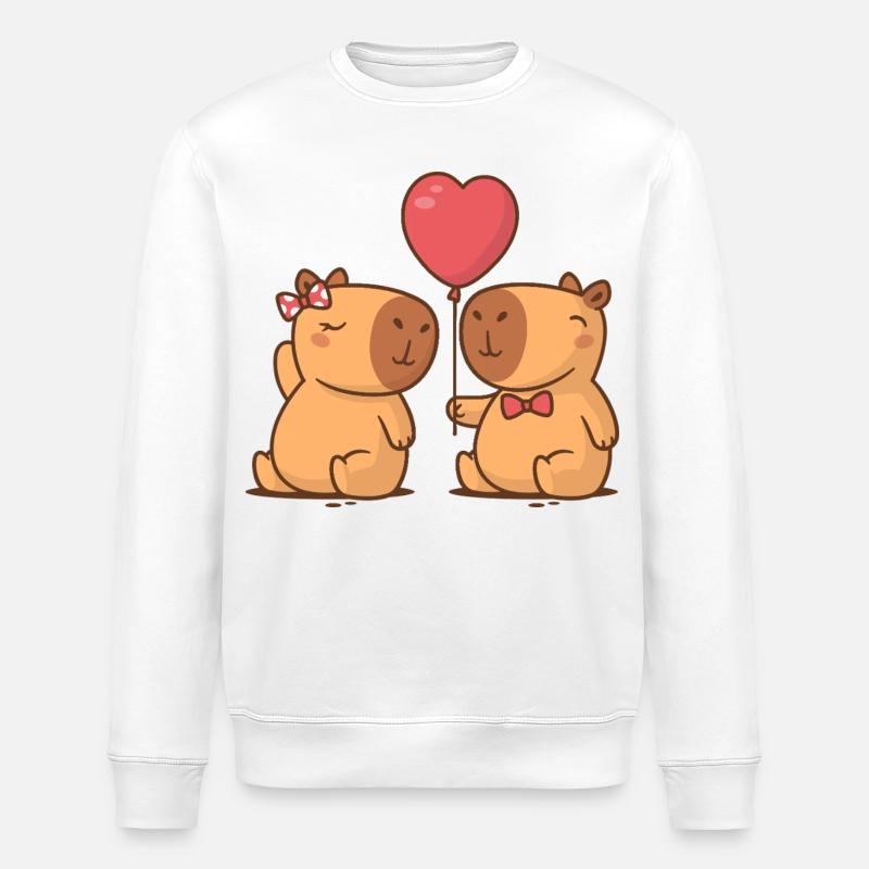Capybara-Paar - Stanley/Stella Unisex Bio-Sweatshirt ROLLER - Weiß