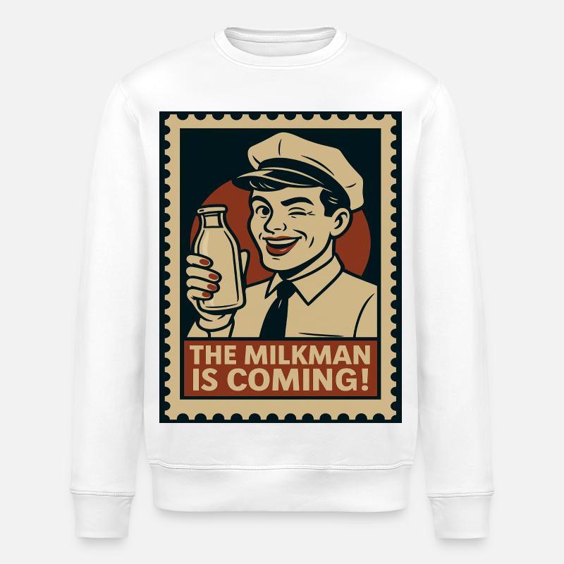 Der Milchmann kommt! - Stanley/Stella Unisex Bio-Sweatshirt ROLLER - Weiß