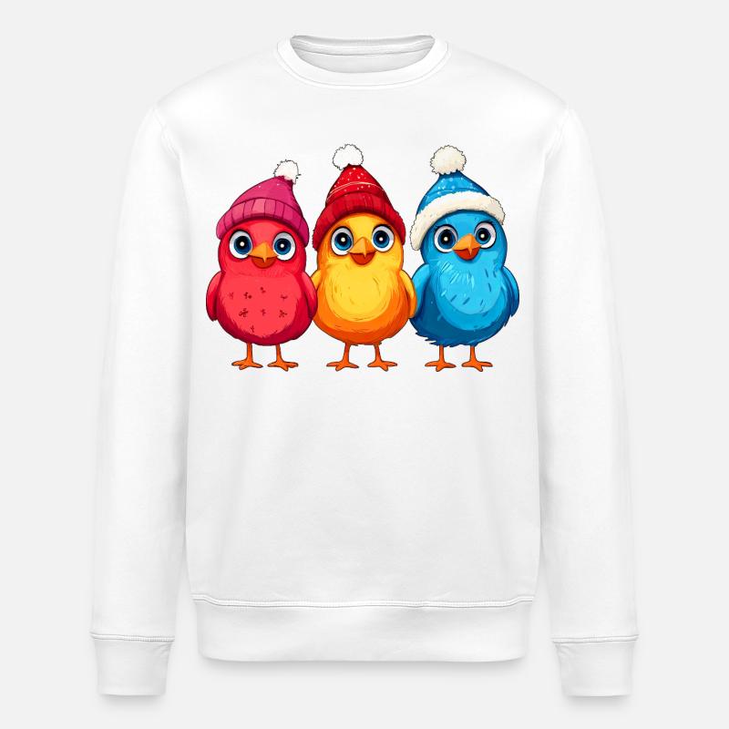 Weihnachten Hühner - Stanley/Stella Unisex Bio-Sweatshirt ROLLER - Weiß
