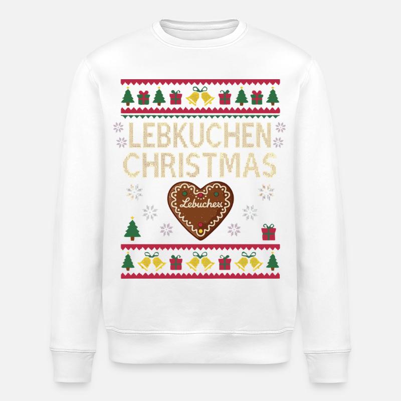 Lebkuchen Weihnachten Lustig Geschenk Backen - Stanley/Stella Unisex Bio-Sweatshirt ROLLER - Weiß