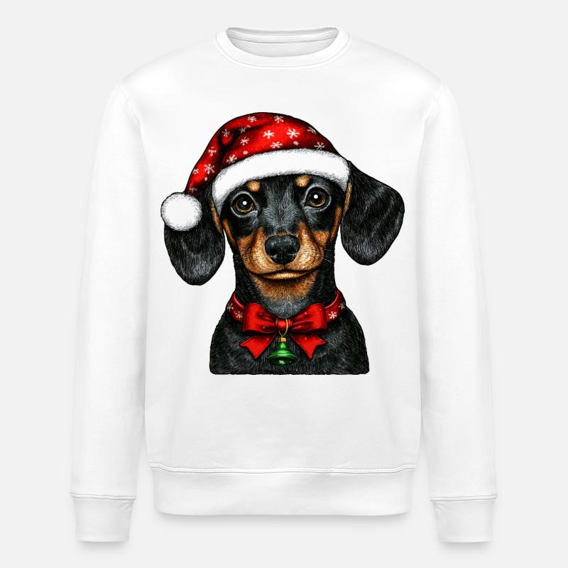 Weihnachten Dackel - Stanley/Stella Unisex Bio-Sweatshirt ROLLER - Weiß
