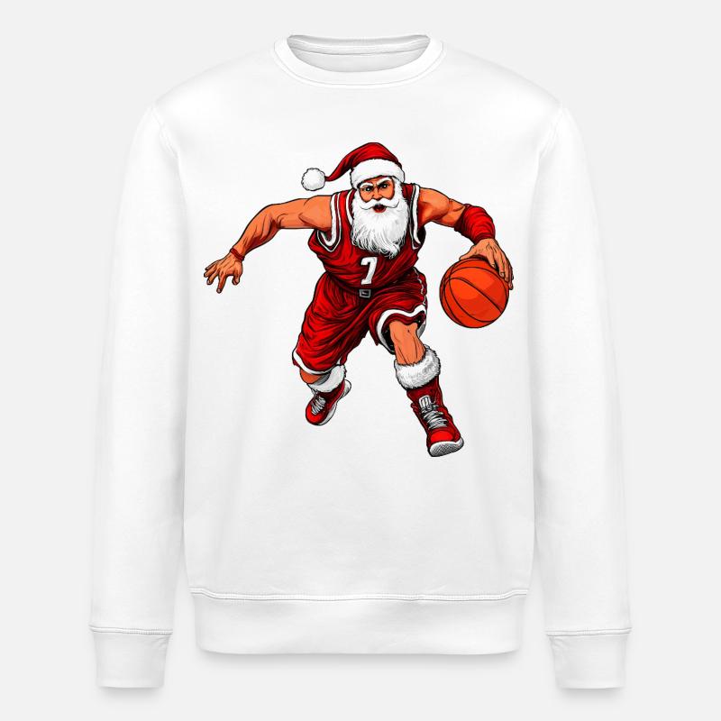 Basketballer Weihnachten - Stanley/Stella Unisex Bio-Sweatshirt ROLLER - Weiß