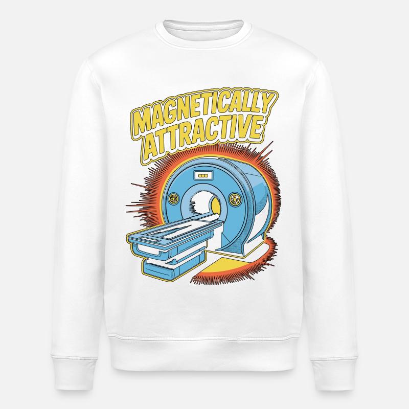 MRI Tech Magnetically Attractive Radiographer - Stanley/Stella ROLLER Unisex Organic Sweatshirt - white