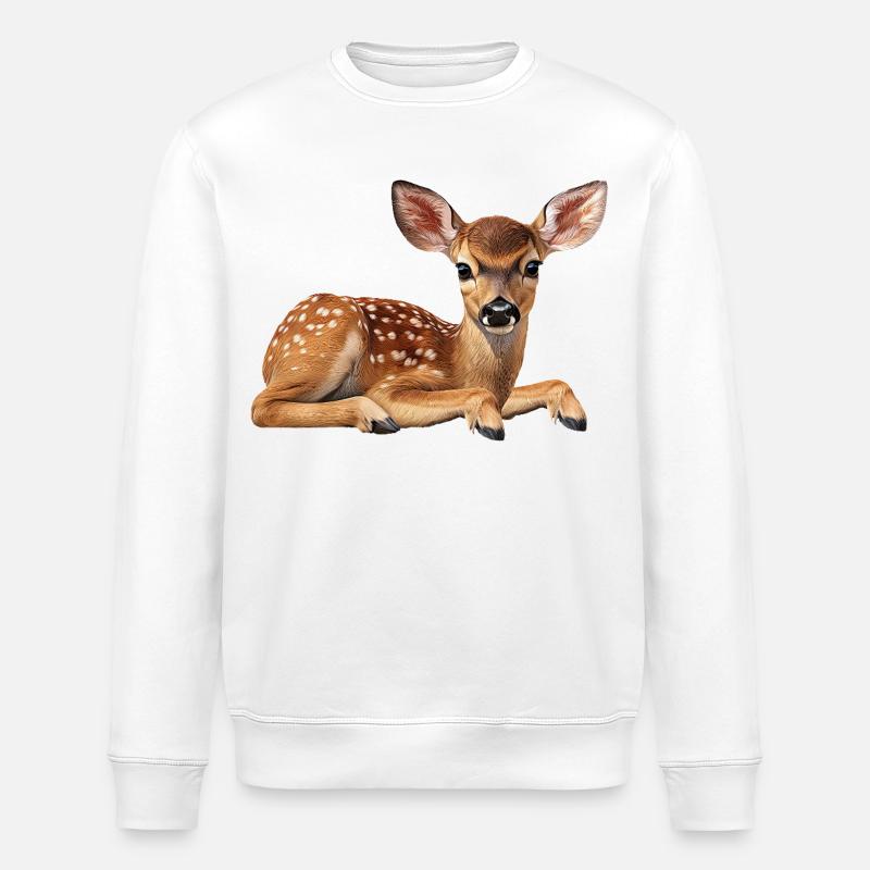 Rehkitz-Reh - Stanley/Stella Unisex Bio-Sweatshirt ROLLER - Weiß