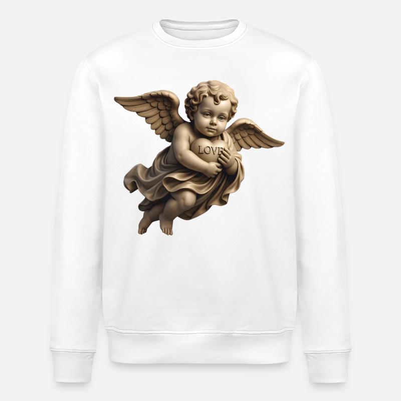 CUPID CHERUB #1 – Frieden & Liebe - Stanley/Stella Unisex Bio-Sweatshirt ROLLER - Weiß