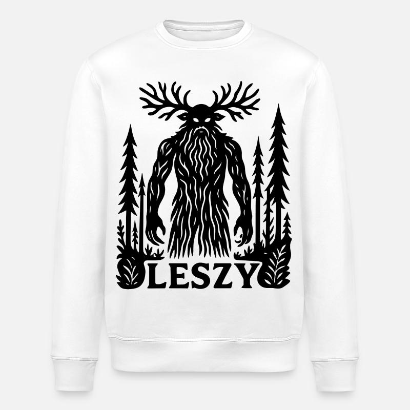 Waldgeist Leshy-Kunst - Stanley/Stella Unisex Bio-Sweatshirt ROLLER - Weiß