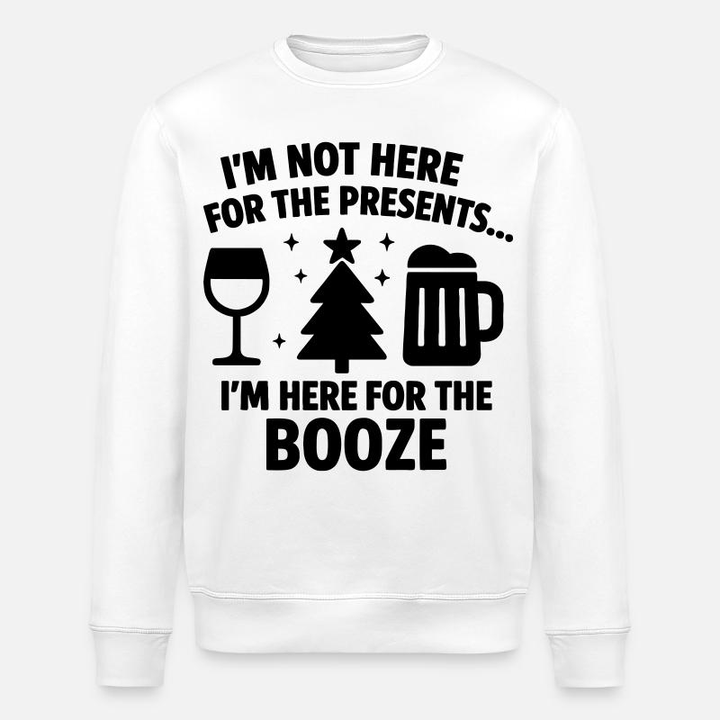 Ici pour l’alcool de Noël - Sweat bio ROLLER Stanley/Stella Unisexe - blanc