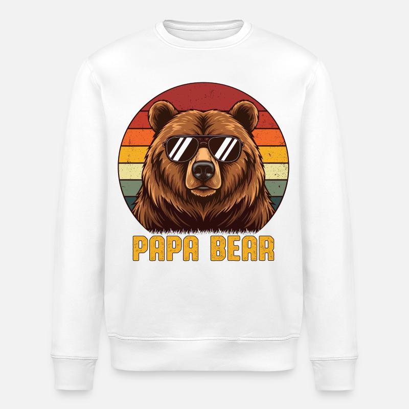 Papa Bear - Stanley/Stella Unisex Bio-Sweatshirt ROLLER - Weiß