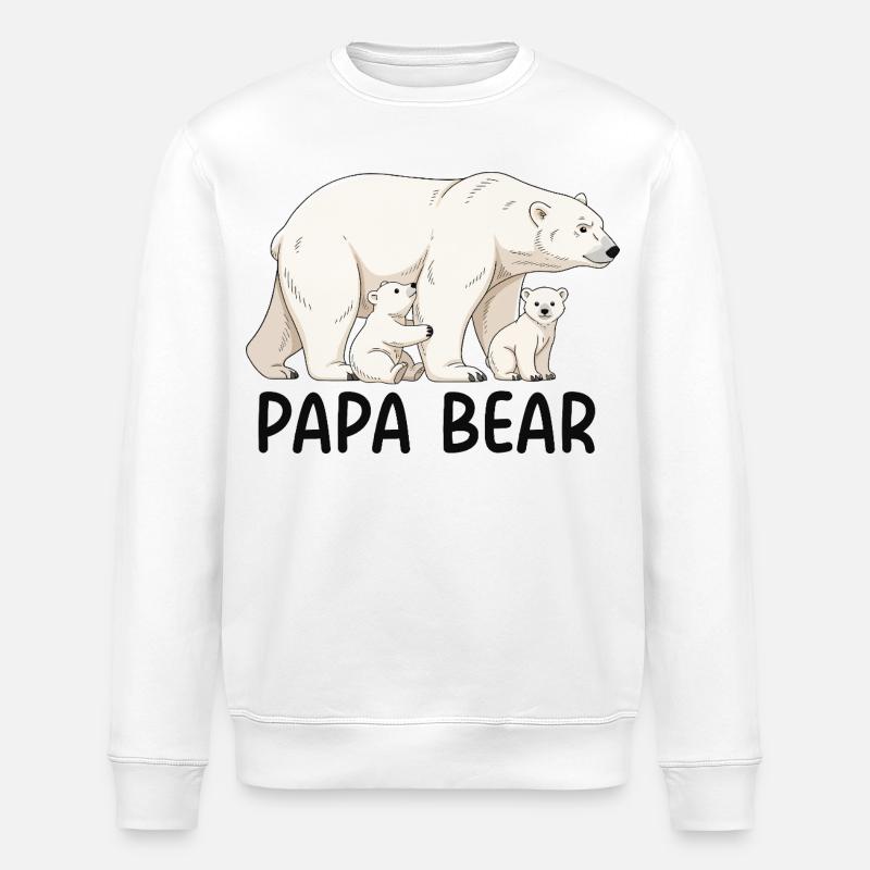 Papa Bear - Stanley/Stella Unisex Bio-Sweatshirt ROLLER - Weiß
