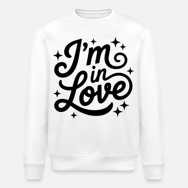 I'm in love script design - Stanley/Stella ROLLER Unisex Organic Sweatshirt - white