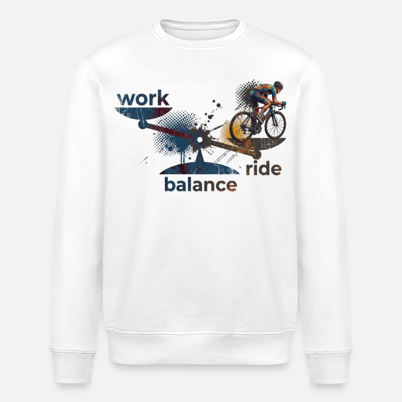 Travail - Roulée - Équilibre : Faites attention ! - Sweat bio ROLLER Stanley/Stella Unisexe - blanc