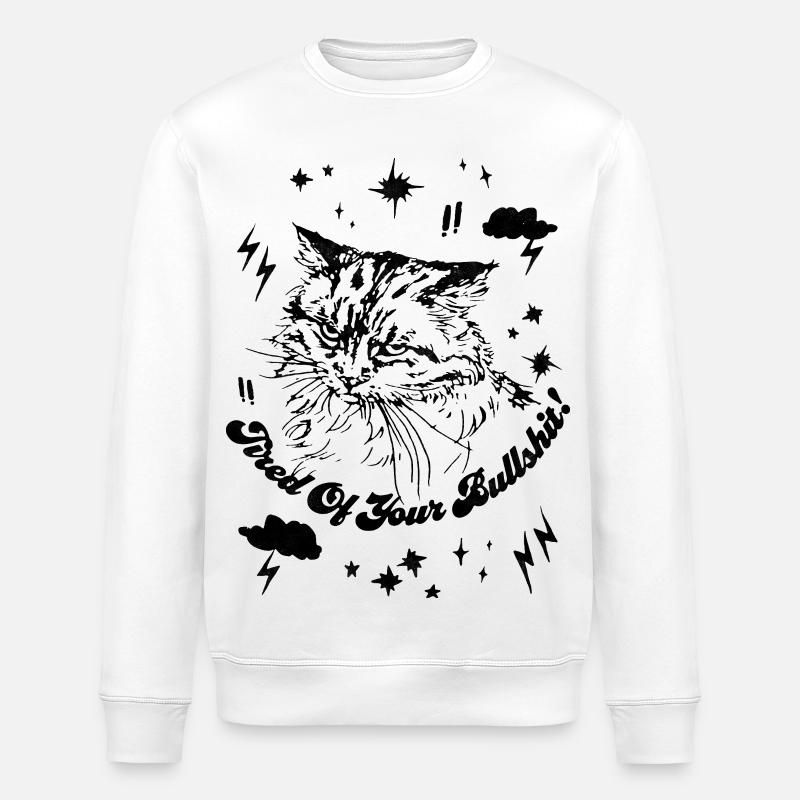 FATIGUÉ DE TES CONNERIES - Sweat bio ROLLER Stanley/Stella Unisexe - blanc